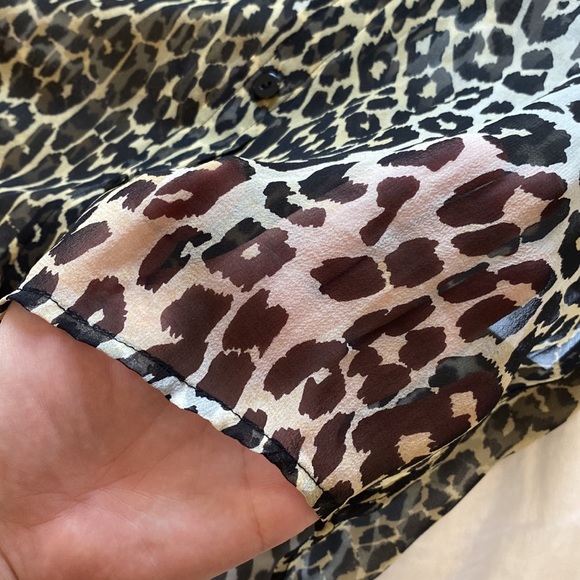 Equipment Sheer Leopard Print Button Down Shirt - Picture 5 of 5